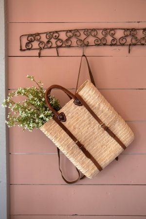 MOROCCAN WOVEN BACKPACK WITH HANDLE