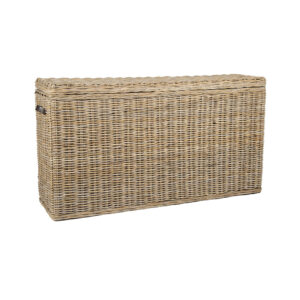 TALL RECTANGULAR CONSOLE TABLE KUBU GREY RATTAN