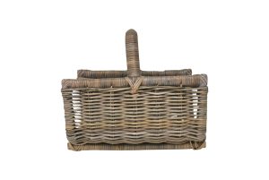 LOG BASKET WITH OVERHANDLE KUBU GREY RATTAN