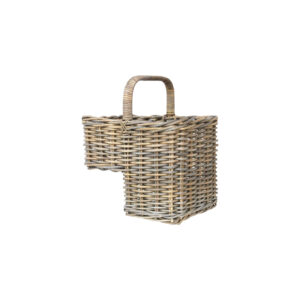 GREY RATTAN STAIR BASKET