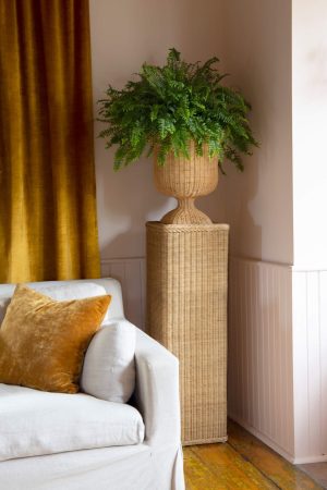 FITRIT RATTAN URN WITH  PEDESTAL 1422 & 1423