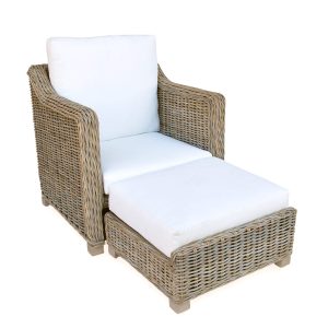 CITRA RATTAN CHAIR WITH BUILT IN OTTOMAN
