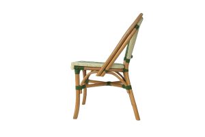 CREAM/GREEN STRIPED BISTRO CHAIR