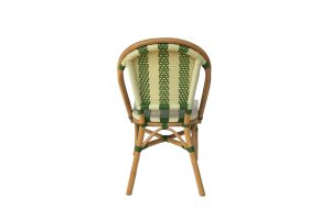 CREAM/GREEN STRIPED BISTRO CHAIR