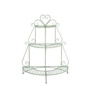 GREEN METAL PLANT STAND