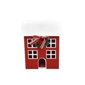 RED METAL HOUSE LANTERN SQUARE