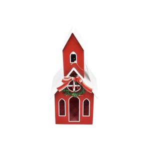 RED METAL HOUSE LANTERN CHURCH