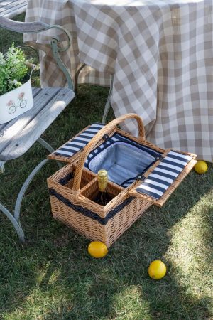 WILLOW PICNIC BASKET WITH INSLUATED COOLER 2 WINE BOTTLE