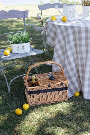 WILLOW PICNIC BASKET WITH INSLUATED COOLER 2 WINE BOTTLE