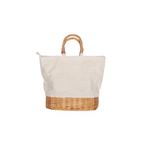 OVAL WILLOW BASE INSULATED PICNIC BAG CREAM
