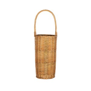 TALL ROUND STEAMED WILLOW BASKET WITH OVERHANDLE