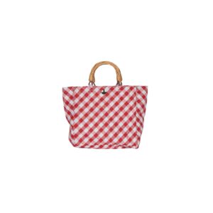 FABRIC BAG + WILLOW HANDLES –  RED