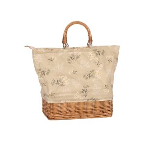 RECTANGULAR WILLOW BASE  INSULATED PICNIC BAG FLORAL PR