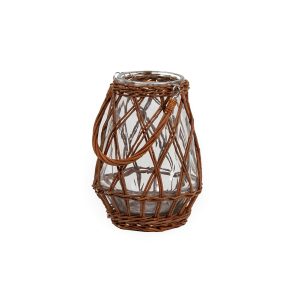 SMALL UNPEELED WILLOW  WRAPPED LANTERN WITH HANDLE