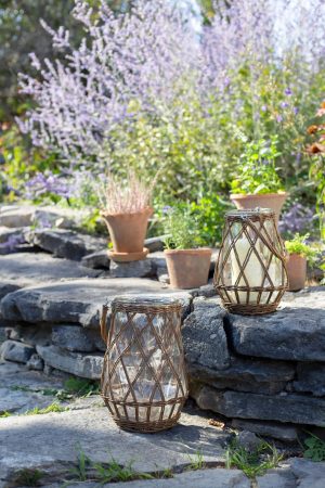 SMALL UNPEELED WILLOW  WRAPPED LANTERN WITH HANDLE