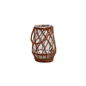 LARGE UNPEELED WILLOW  WRAPPED LANTERN WITH HANDLE