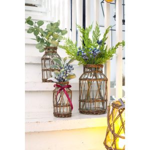 SMALL UNPEELED WILLOW WRAPPED VASE