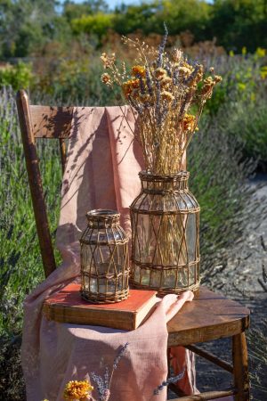 LARGE UNPEELED WILLOW WRAPPED VASE