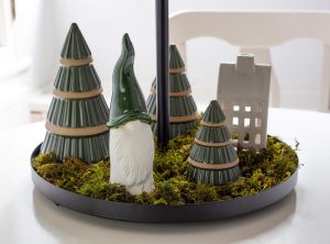 SET 2 SMALL CERAMIC TREE WHITE AND GREEN ASSORTED