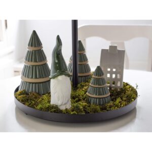 SET 2 LARGE CERAMIC TREE WHITE AND GREEN ASSORTED