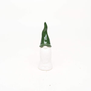 SMALL CERAMIC GNOME WITH GREEN HAT
