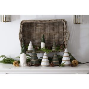 MEDIUM CERAMIC GNOME WITH GREEN HAT
