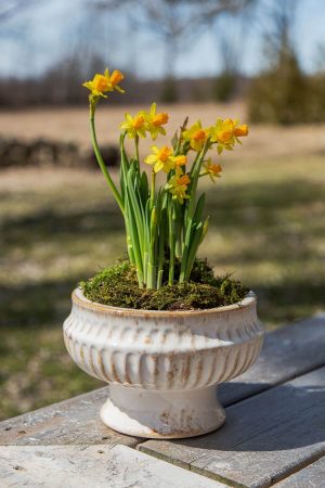 ANTIQUE FINISH CERAMIC URN SMALL