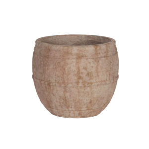 ROUND POT WITH RIBBED DESIGN  SMALL FIBER CEMENT