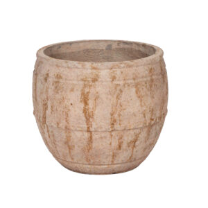 ROUND POT WITH RIBBED DESIGN  LARGE FIBER CEMENT