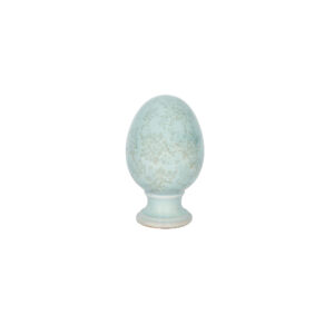 SMALL BLUE CERAMIC EGG FLORAL  PATTERN