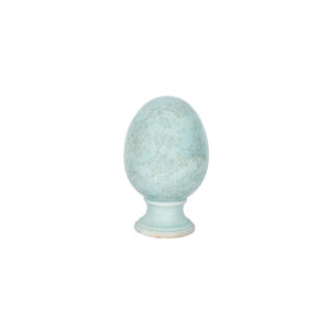 MED BLUE CERAMIC EGG FLORAL  PATTERN