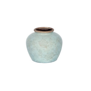 BLUE CERAMIC VASE FLORAL  PATTERN