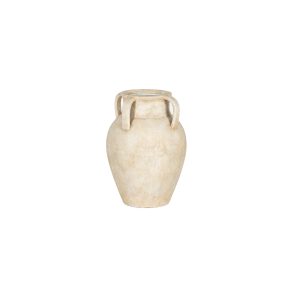 RUSTIC TERRACOTTA VASE  THREE HANDLES