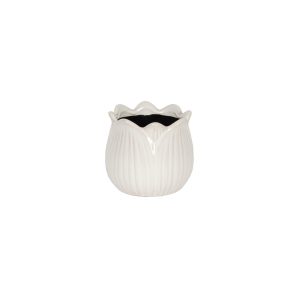 WHITE TULIP POT SMALL