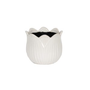 WHITE TULIP POT LARGE