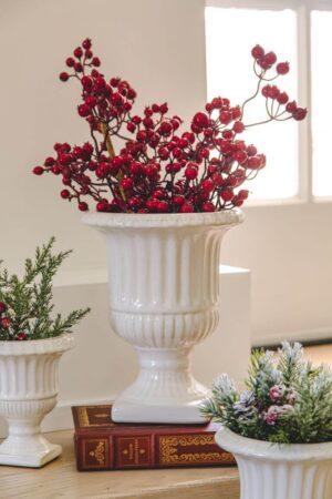 CERAMIC URN W/SQUARE BASE L