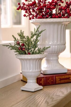 CERAMIC URN WITH SQUARE  BASE – SMALL