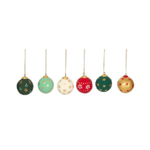 PAPER MACHE HANDMADE BALL  ORNAMENT SMALL – 6 ASSORTED