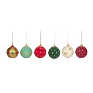 PAPER MACHE HANDMADE BALL  ORNAMENT LARGE – 6 ASSORTED