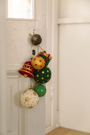 PAPER MACHE HANDMADE BELL  ORNAMENT – 6 ASSORTED