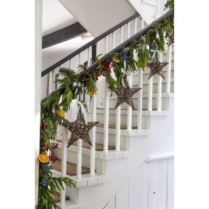 SMALL UNPEELED WILLOW STAR WITH WHITE RIBBON