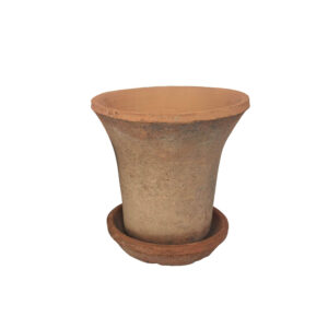 LARGE TERRA COTTA POT WITH SAUCER