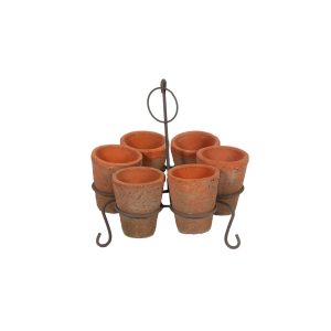WIRE STAND WITH 6 REDSTONE POTS