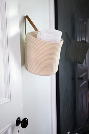 S/2 ROUND COTTON HANGING BASKETS