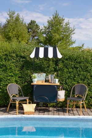 BISTRO SET OF 3 BLACK ONE TABLE PLUS TWO CHAIRS