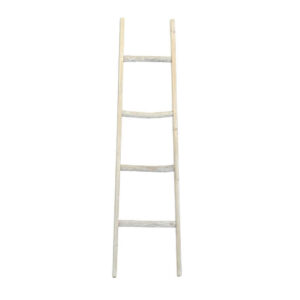 WOOD LADDER WHITEWASH