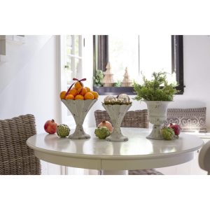 METAL URN- ANTIQUE WHITE