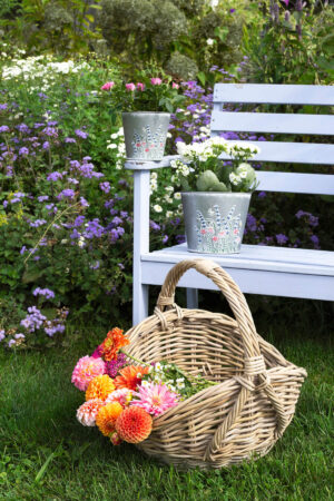 ROUND GALVANIZED POT FLORAL EMBOSS