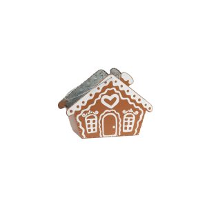 BROWN METAL GINGERBREAD HOUSE PACKER