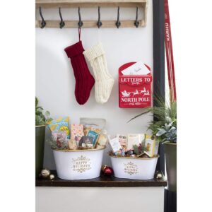 OVAL WHITE POT HAPPY HOLIDAYS
